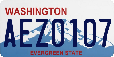 WA license plate AEZ0107