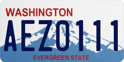 WA license plate AEZ0111