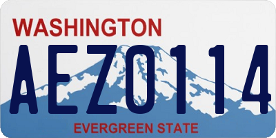 WA license plate AEZ0114