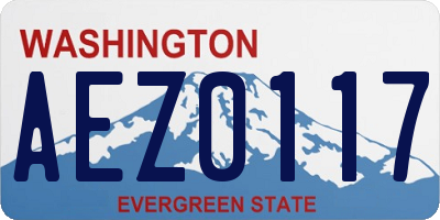 WA license plate AEZ0117