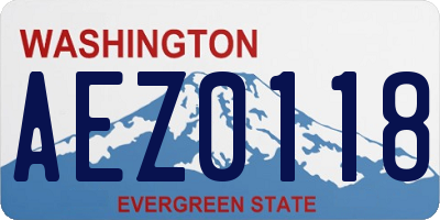 WA license plate AEZ0118