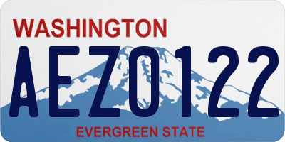 WA license plate AEZ0122