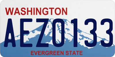 WA license plate AEZ0133