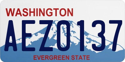 WA license plate AEZ0137