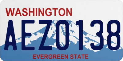 WA license plate AEZ0138