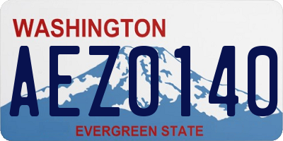 WA license plate AEZ0140