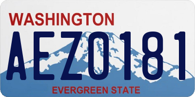 WA license plate AEZ0181