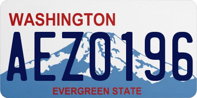 WA license plate AEZ0196