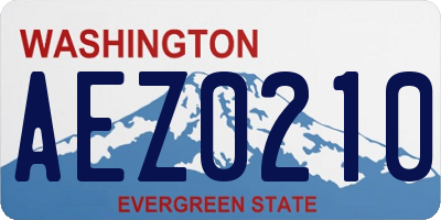 WA license plate AEZ0210