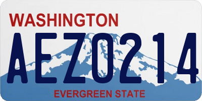 WA license plate AEZ0214