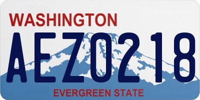WA license plate AEZ0218
