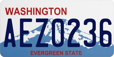 WA license plate AEZ0236