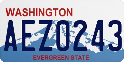 WA license plate AEZ0243