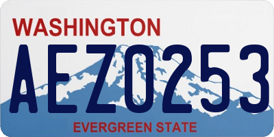 WA license plate AEZ0253