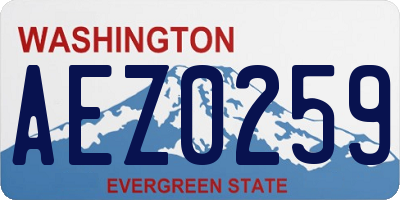 WA license plate AEZ0259