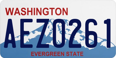 WA license plate AEZ0261