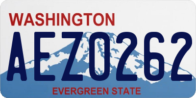 WA license plate AEZ0262