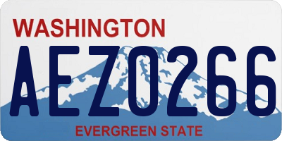WA license plate AEZ0266