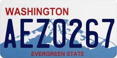 WA license plate AEZ0267