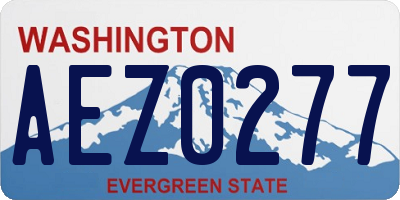 WA license plate AEZ0277