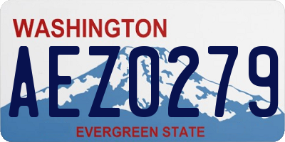 WA license plate AEZ0279