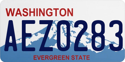 WA license plate AEZ0283