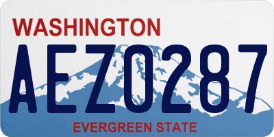 WA license plate AEZ0287