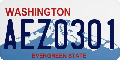 WA license plate AEZ0301