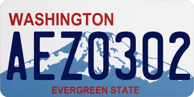 WA license plate AEZ0302