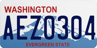 WA license plate AEZ0304