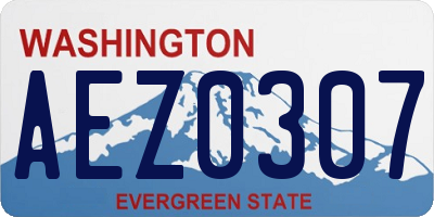 WA license plate AEZ0307
