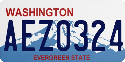 WA license plate AEZ0324