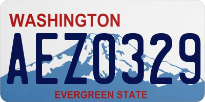 WA license plate AEZ0329