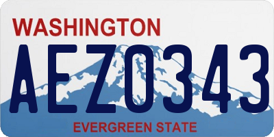 WA license plate AEZ0343