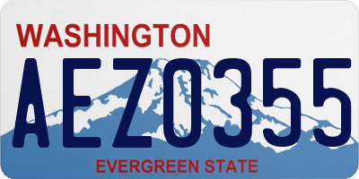 WA license plate AEZ0355