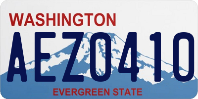 WA license plate AEZ0410