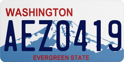 WA license plate AEZ0419