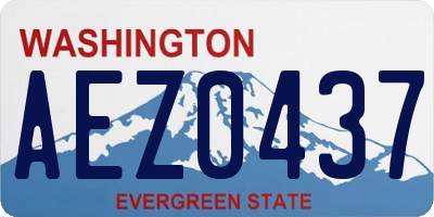 WA license plate AEZ0437