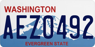WA license plate AEZ0492