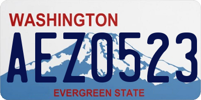 WA license plate AEZ0523