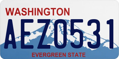 WA license plate AEZ0531