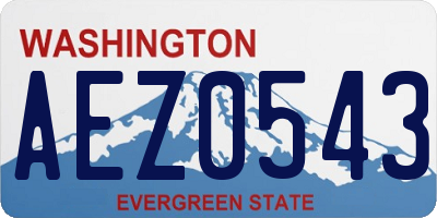 WA license plate AEZ0543