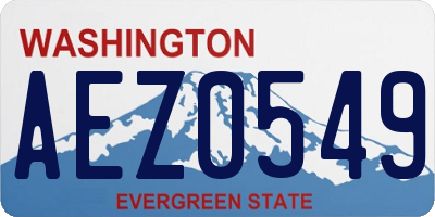 WA license plate AEZ0549