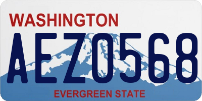 WA license plate AEZ0568