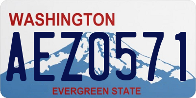 WA license plate AEZ0571