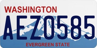 WA license plate AEZ0585