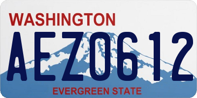 WA license plate AEZ0612