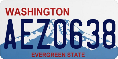 WA license plate AEZ0638