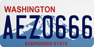 WA license plate AEZ0666