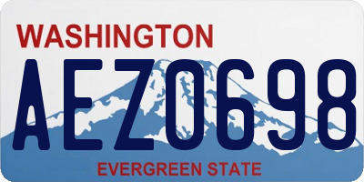 WA license plate AEZ0698